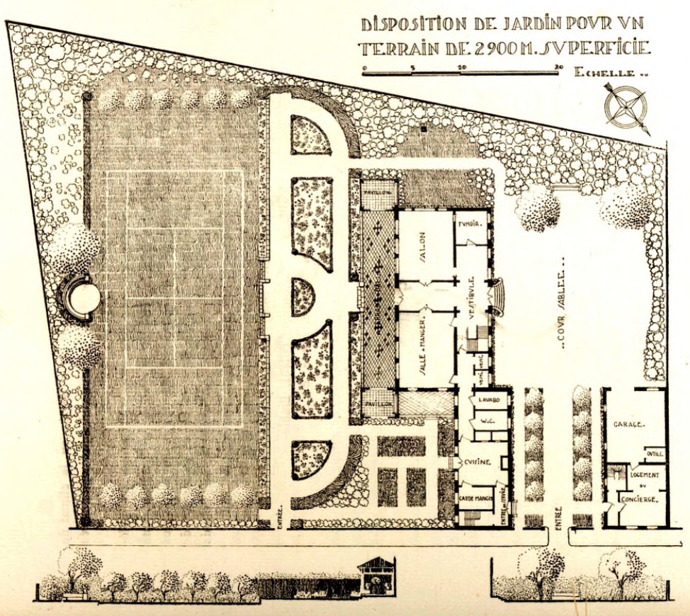 Forestier JCN. XII. Disposition de jardin pour un terrain de 2900 m2.