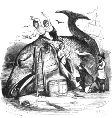 Reproduction de la gravure de la p.116 de notre édition d'<i>Histoire et aventures du baron de Munchhausen</i>, de Gottfried August Bürger.