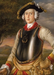 Seul portrait connu de Karl Hieronymus von Münchhausen (source&nbsp;: Wikipedia).