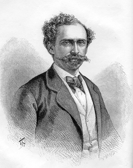 Portrait du docteur Gustav Nachtigal. Reproduction d'un frontispice de l'édition Hachette, de 1881, du tome 1 de : Sahara et Soudan.